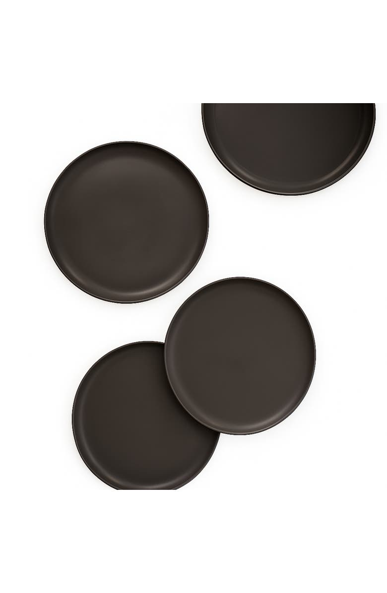 Gharyan Stoneware Le Gourmand Dinnerware, Set 16 Pieces, Alternate, color, Matte Black