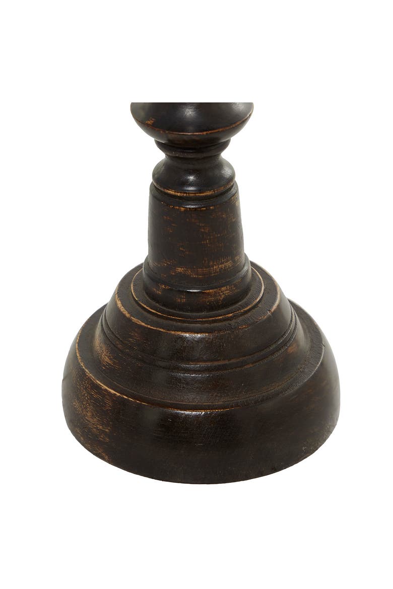 Wooden Candle Holder - Set of 3, Alternate, color, BLACK