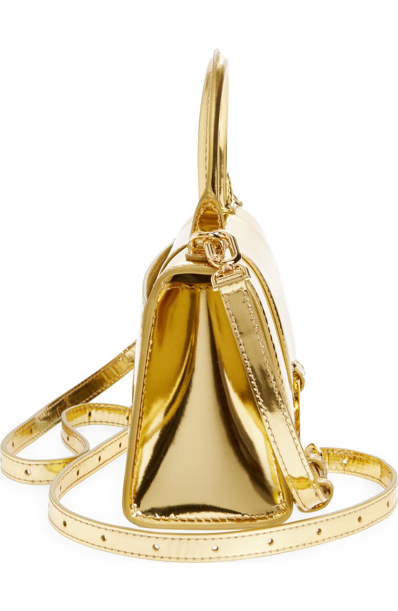 Balenciaga Extra Small Hourglass Top Handle Metallic Leather Bag, Alternate, color,