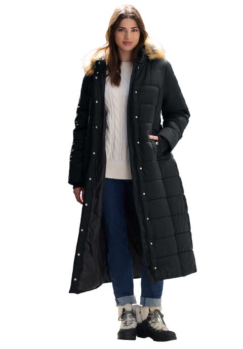 Plus Size Maxi Length Puffer Coat (Plus)