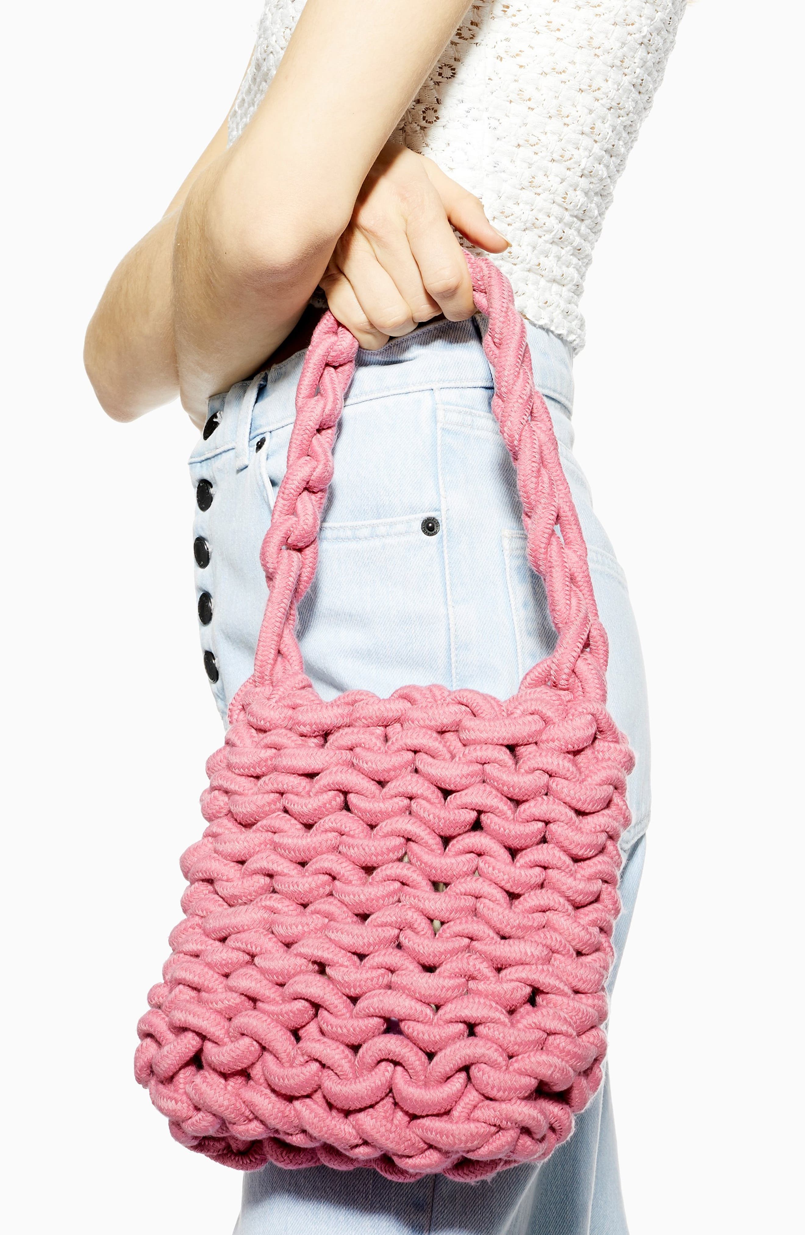 Topshop Seattle Rope Tote Bag, Alternate, color, 