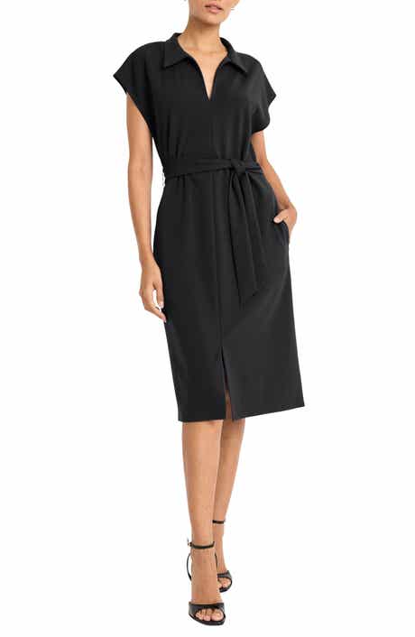 Maggy London Collared Midi A-Line Dress