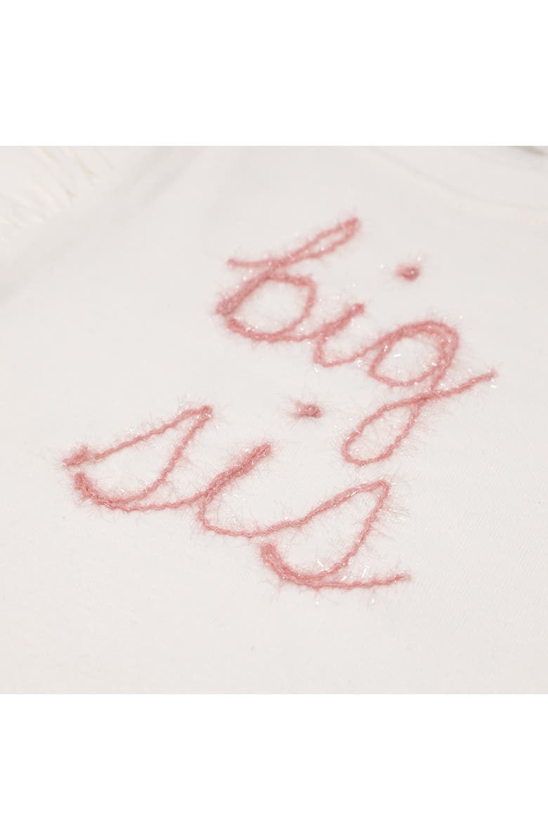 oh baby! "big sis" Pink Eyelash Millie Long Sleeve Tee, Alternate, color, Cream