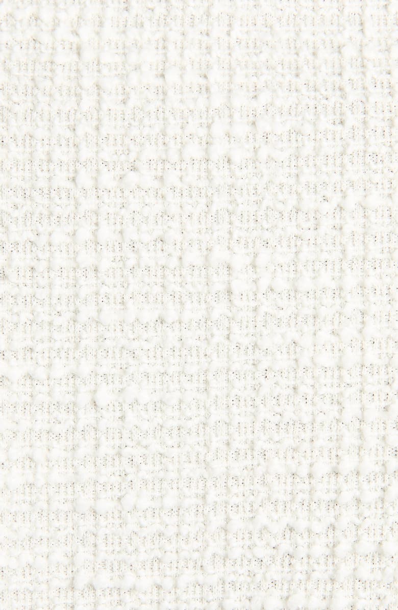 Moncler Stretch Tweed Half Zip Dress, Alternate, color, White