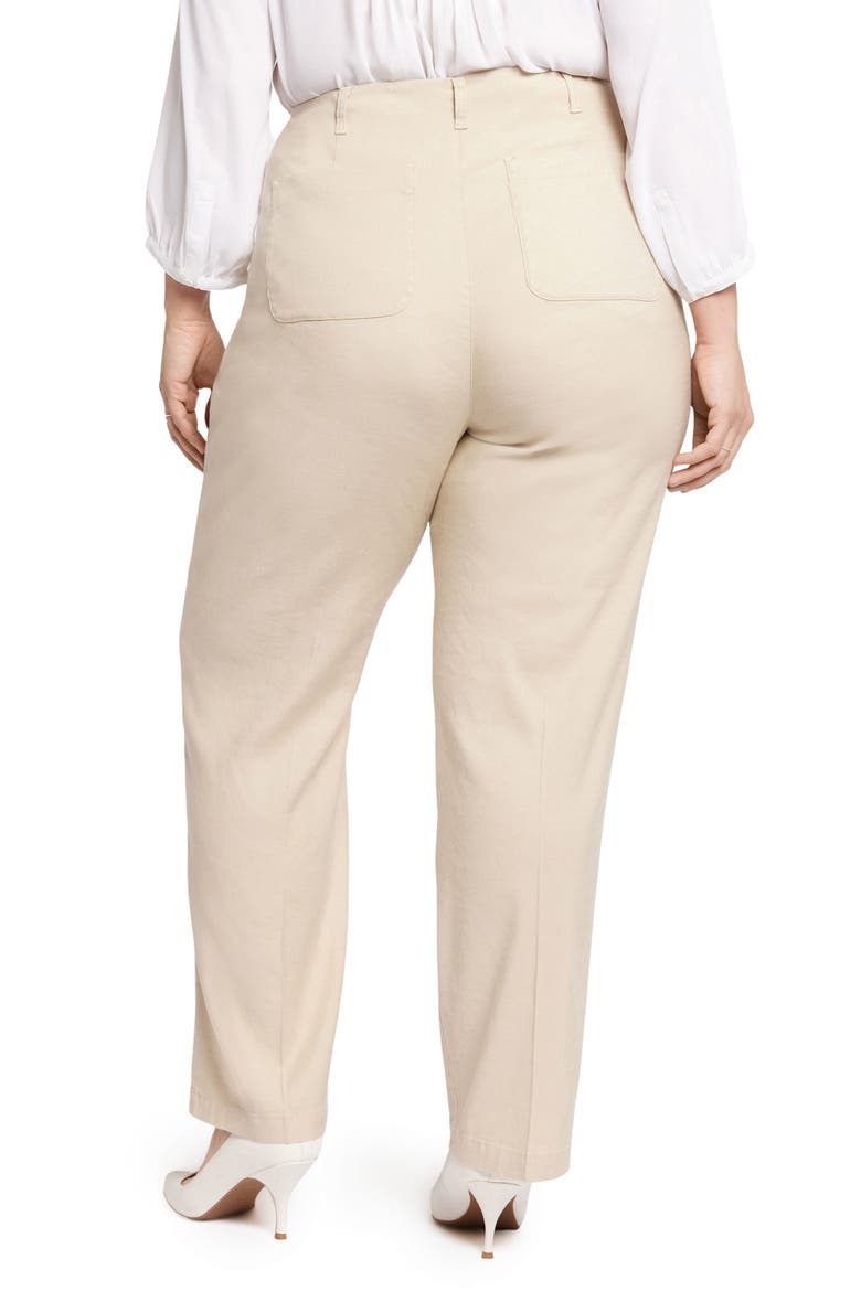 Marilyn Straight Leg Linen Blend Trousers, Alternate, color, FEATHER