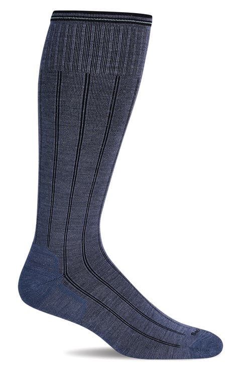 High Rise Rib Wide Calf Compression Socks