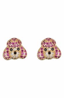 EYE CANDY LOS ANGELES Poodle CZ Stud Earrings