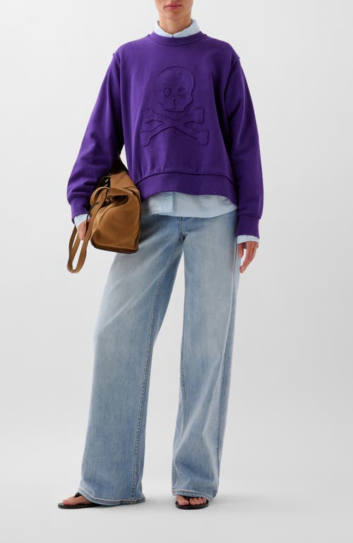 Scalpers Raw Skull Sweater In Purple