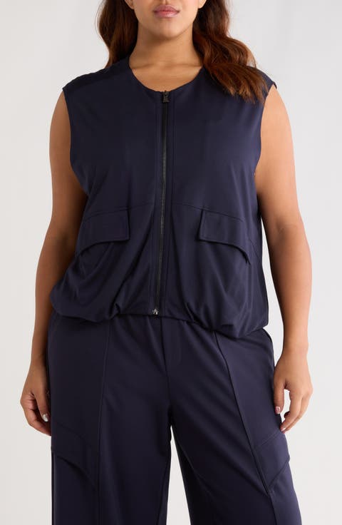 Knit Zip-Up Vest (Plus)