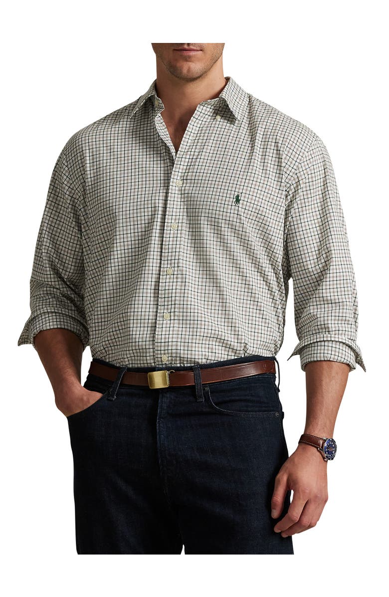 Polo Ralph Lauren Big & Tall Multi Plaid Twill Sport Shirt, Main, color, Nevis Brown Multi