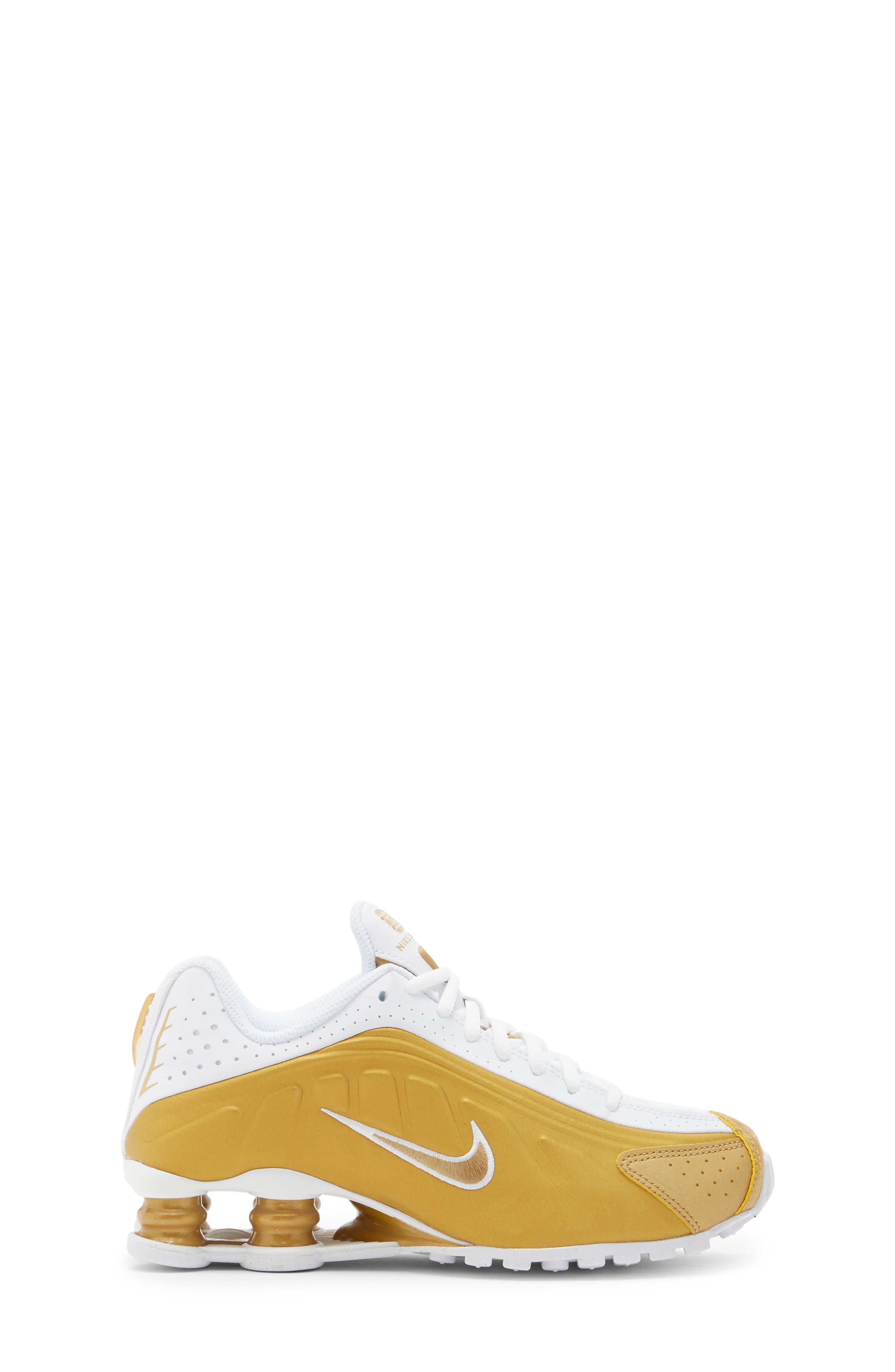 Shox R4 Sneaker, Alternate, color, 700 M GOLD/M GOLD