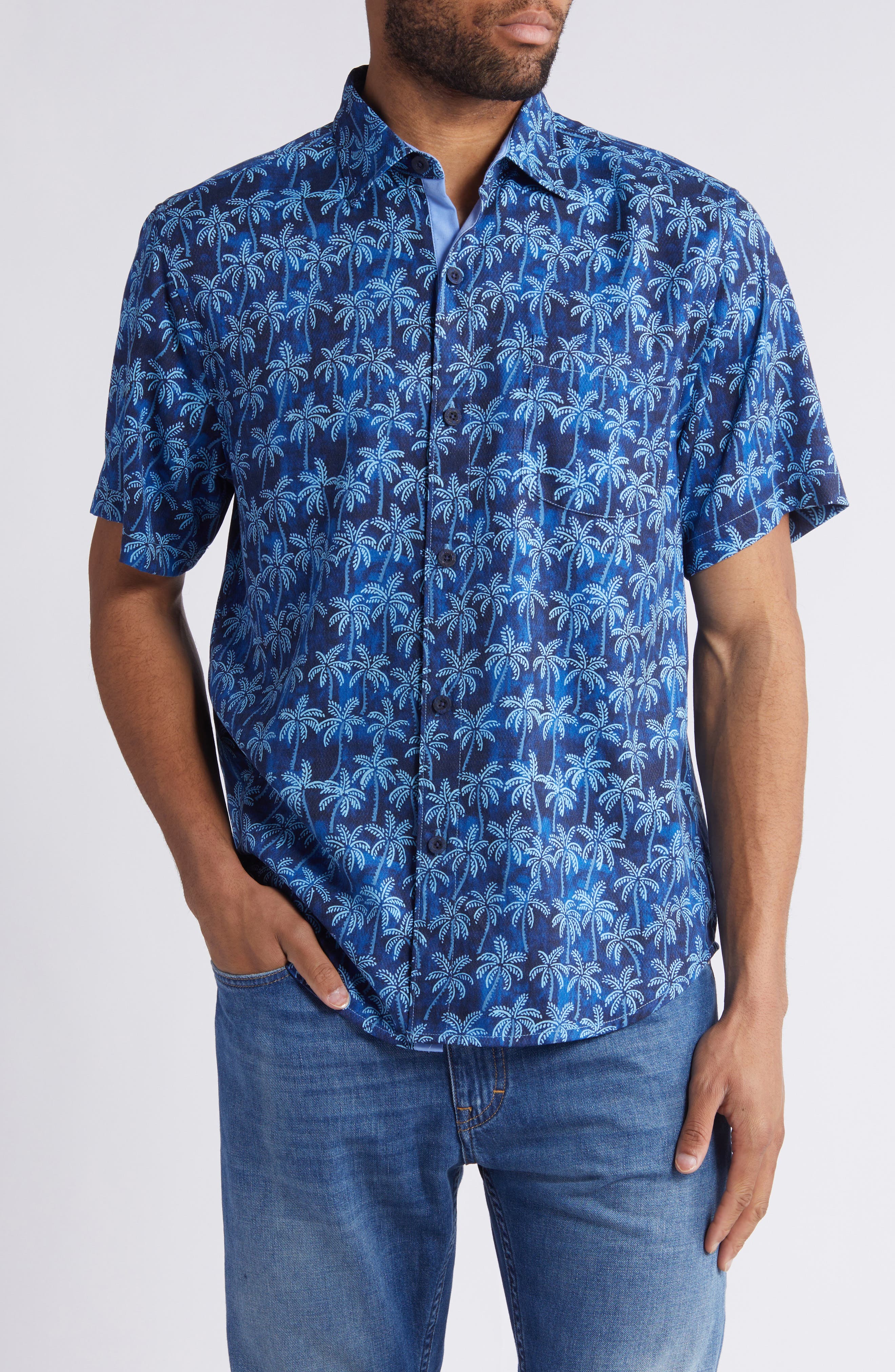 Tommy Bahama Paradise Palms Short Sleeve Performance Button-Up Shirt