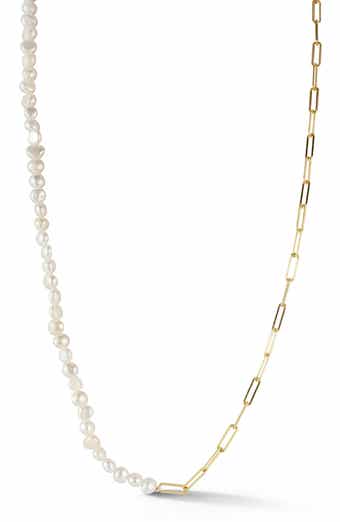 Pearl Paper Clip Necklace