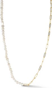 GLAZE JEWELRY Pearl Paper Clip Necklace