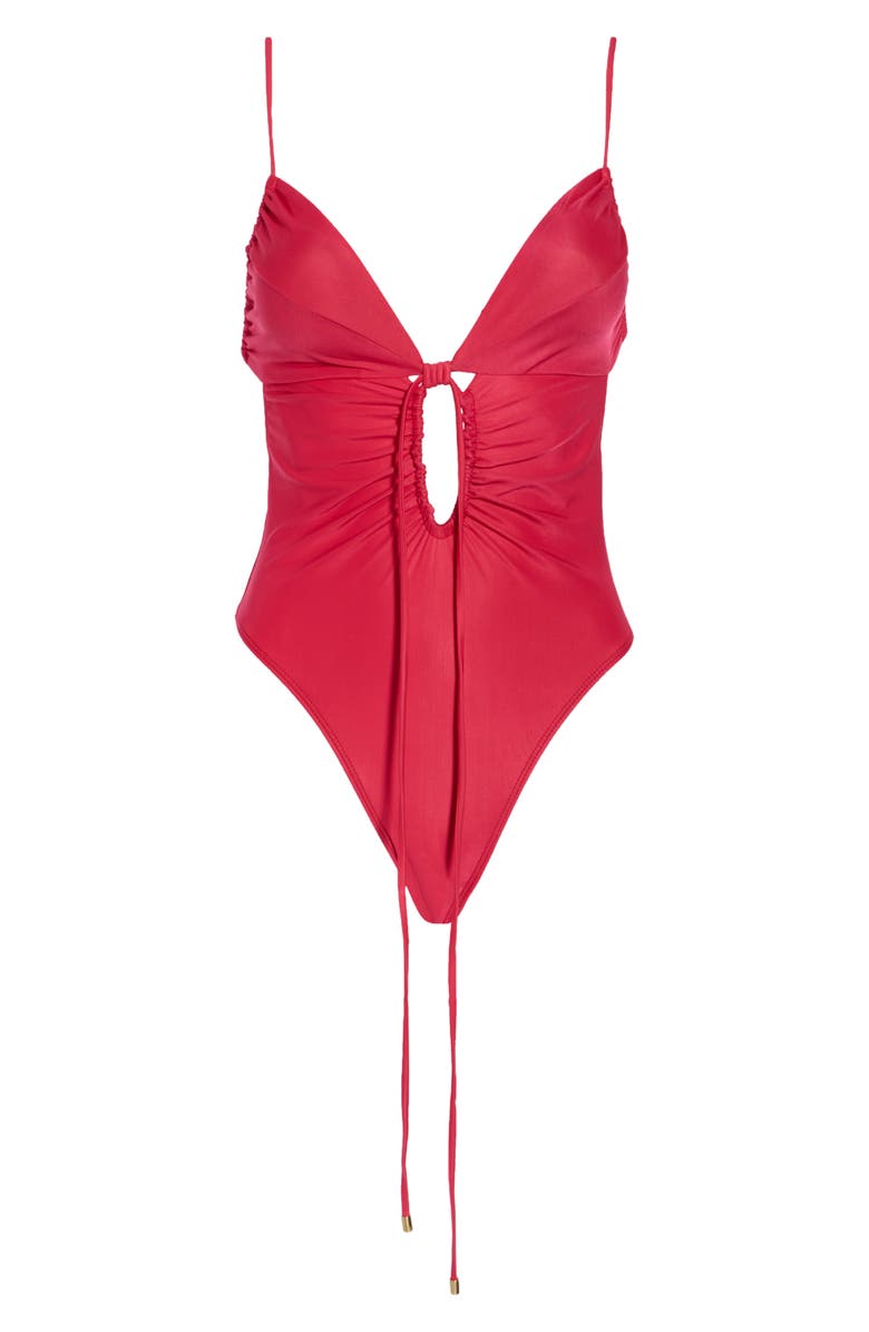 ViX Paula Hermanny Mag One-Piece Swimsuit, Alternate, color, Wine