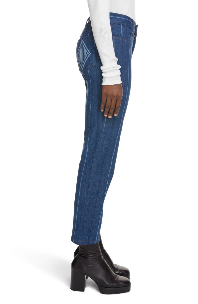 Chloé Stripe Denim Crop Pants, Alternate, color, 