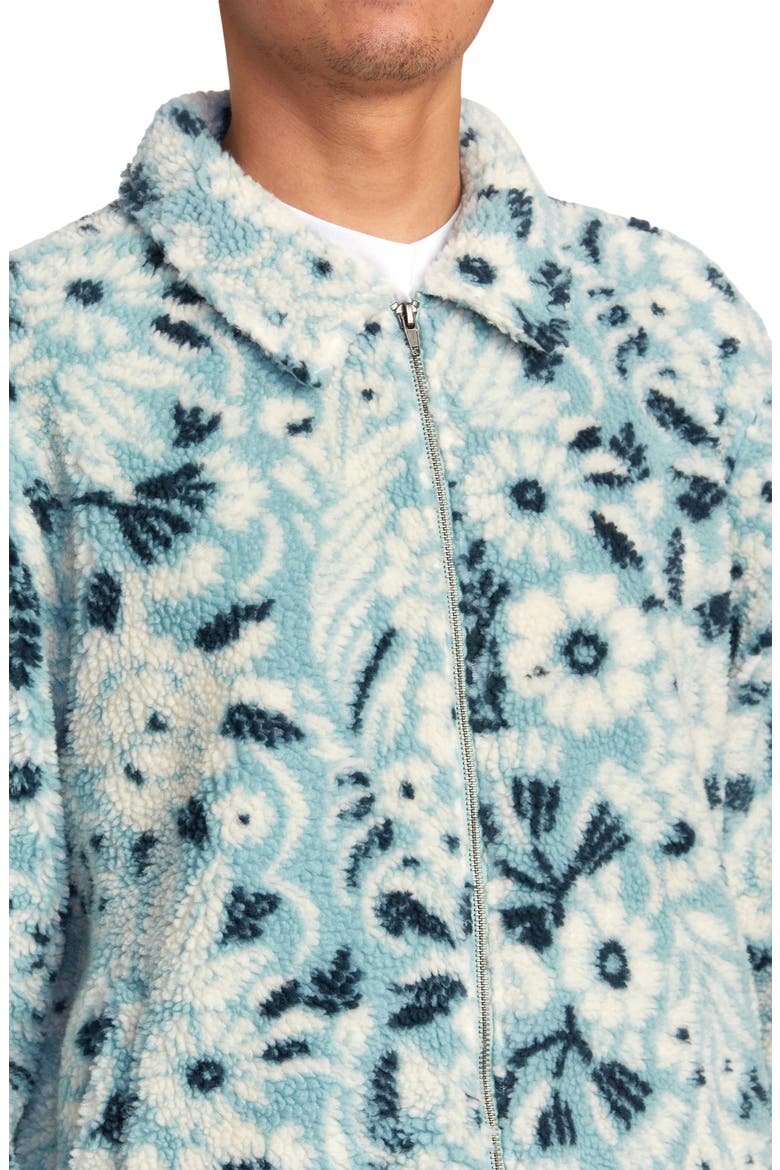 Groove Floral Fleece Jacket, Alternate, color, SPINACH