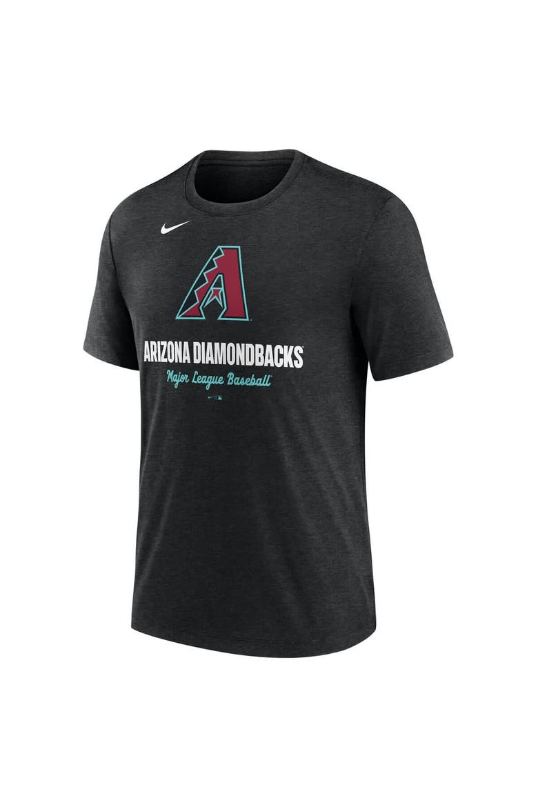 Men's Nike Heather Black Arizona Diamondbacks Logo Tri-Blend T-Shirt, Alternate, color, Heather Black