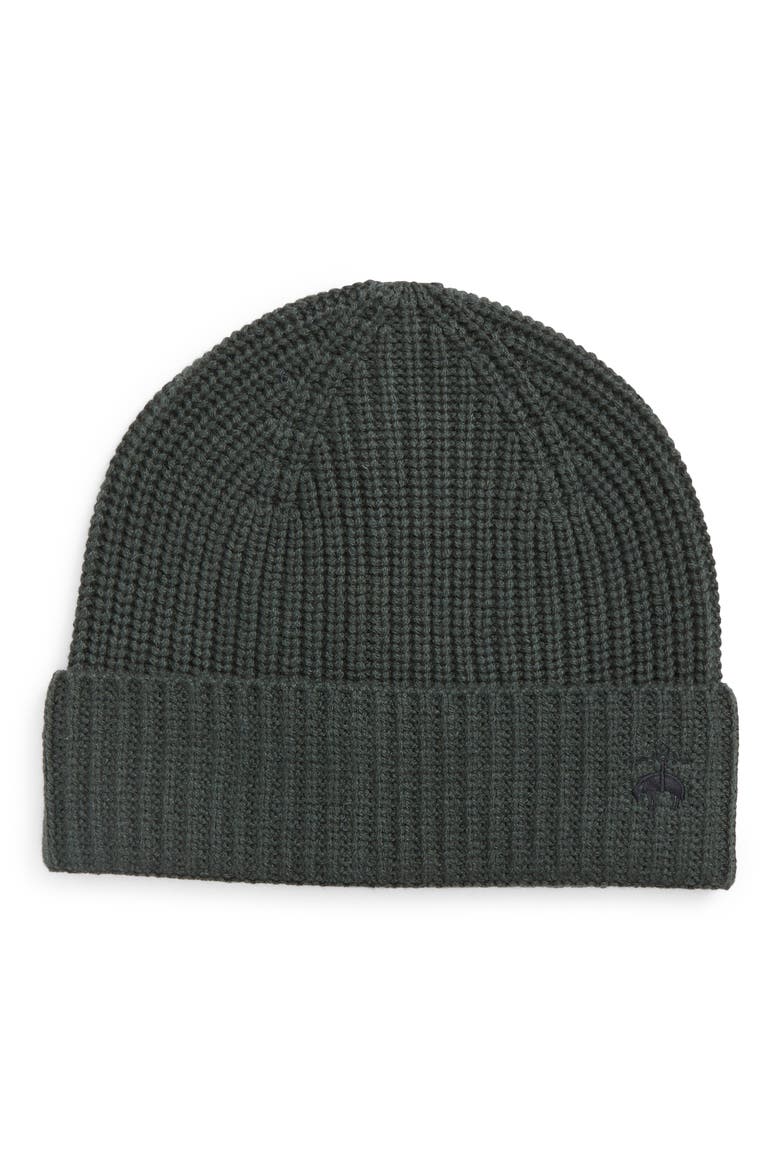 Wool & Cashmere Blend Knit Beanie, Main, color, DARK GREEN