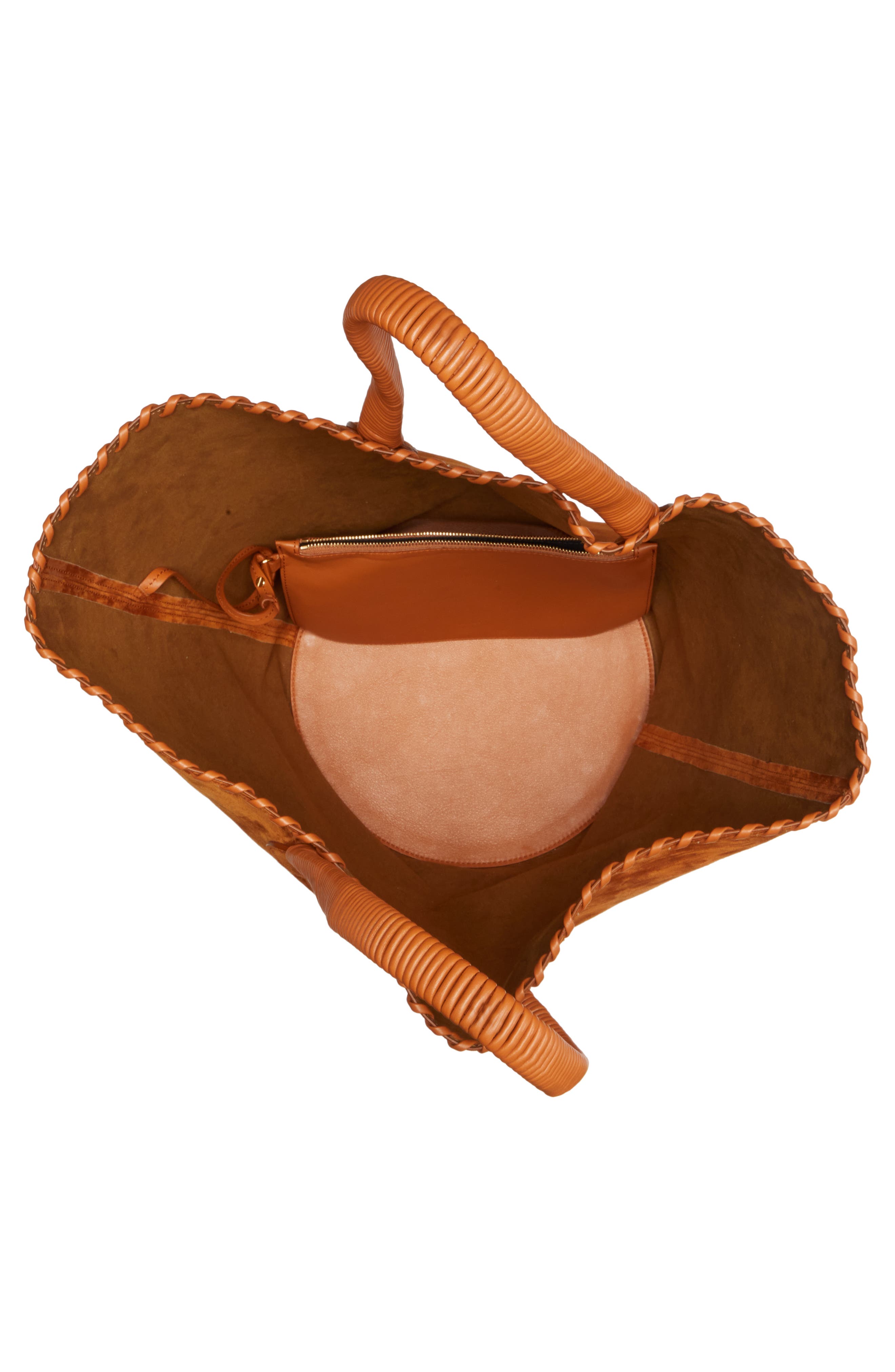 Khaite The Osa Whipstitch Suede Tote, Alternate, color, 