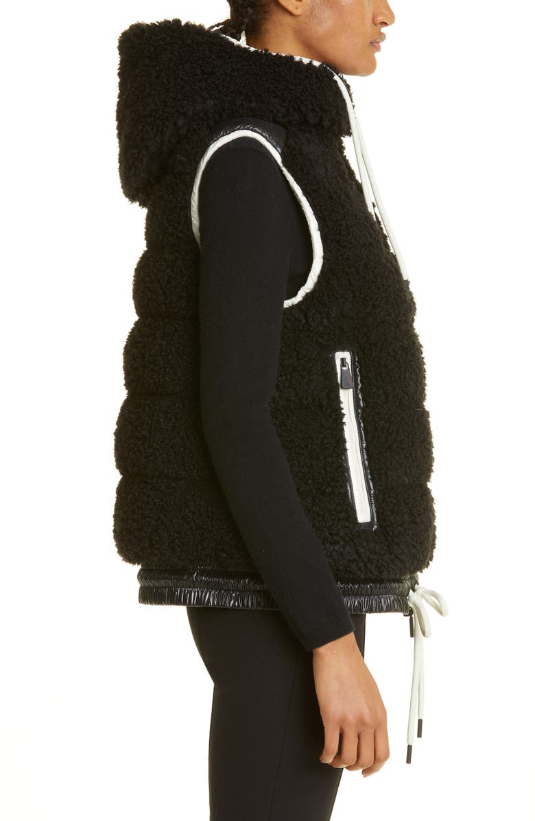 Moncler Grenoble Teddy Fleece Hooded Down Vest, Alternate, color, 
