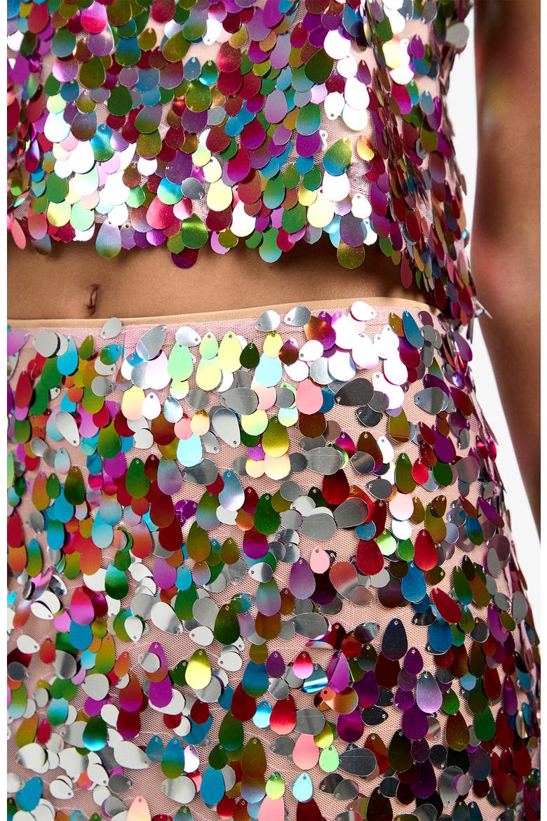 Pearla Sequin Skirt, Alternate, color, Petal Paillettes
