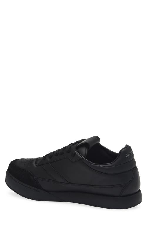 Givenchy Black Calf Leather Bos Taurus Low Top Sneakers In Multi