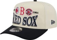 New Era Men's New Era Cream Boston Red Sox Throwback Tri-Hit A-Frame 9FIFTY Adjustable Hat