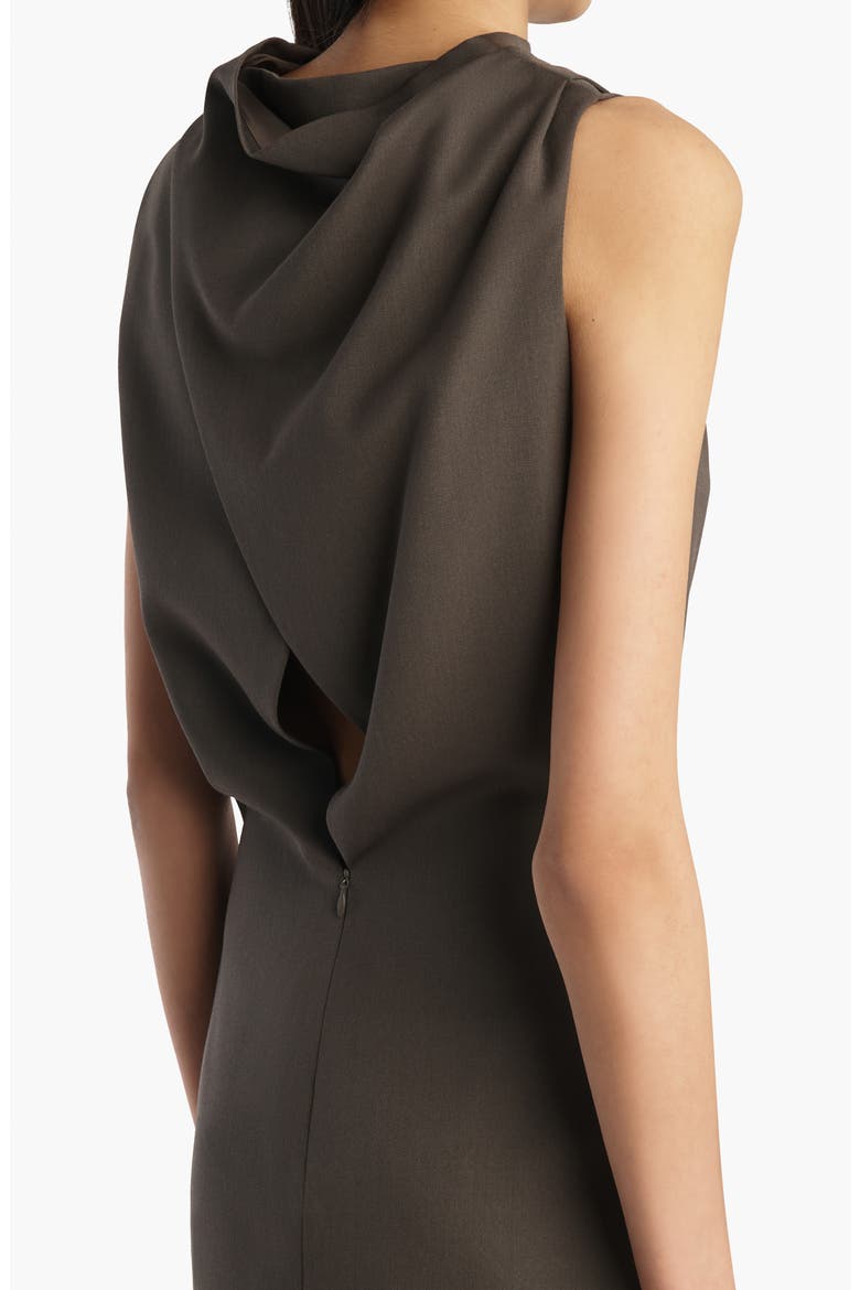 Astor Sleeveless Draped Virgin Wool Minidress, Alternate, color, CLOVE