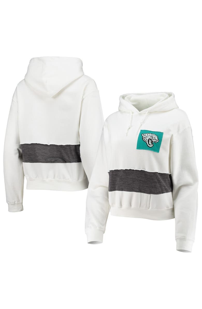 REFRIED APPAREL Women's Refried Apparel White Jacksonville Jaguars Sustainable Crop Dolman Pullover Hoodie, Main, color, White
