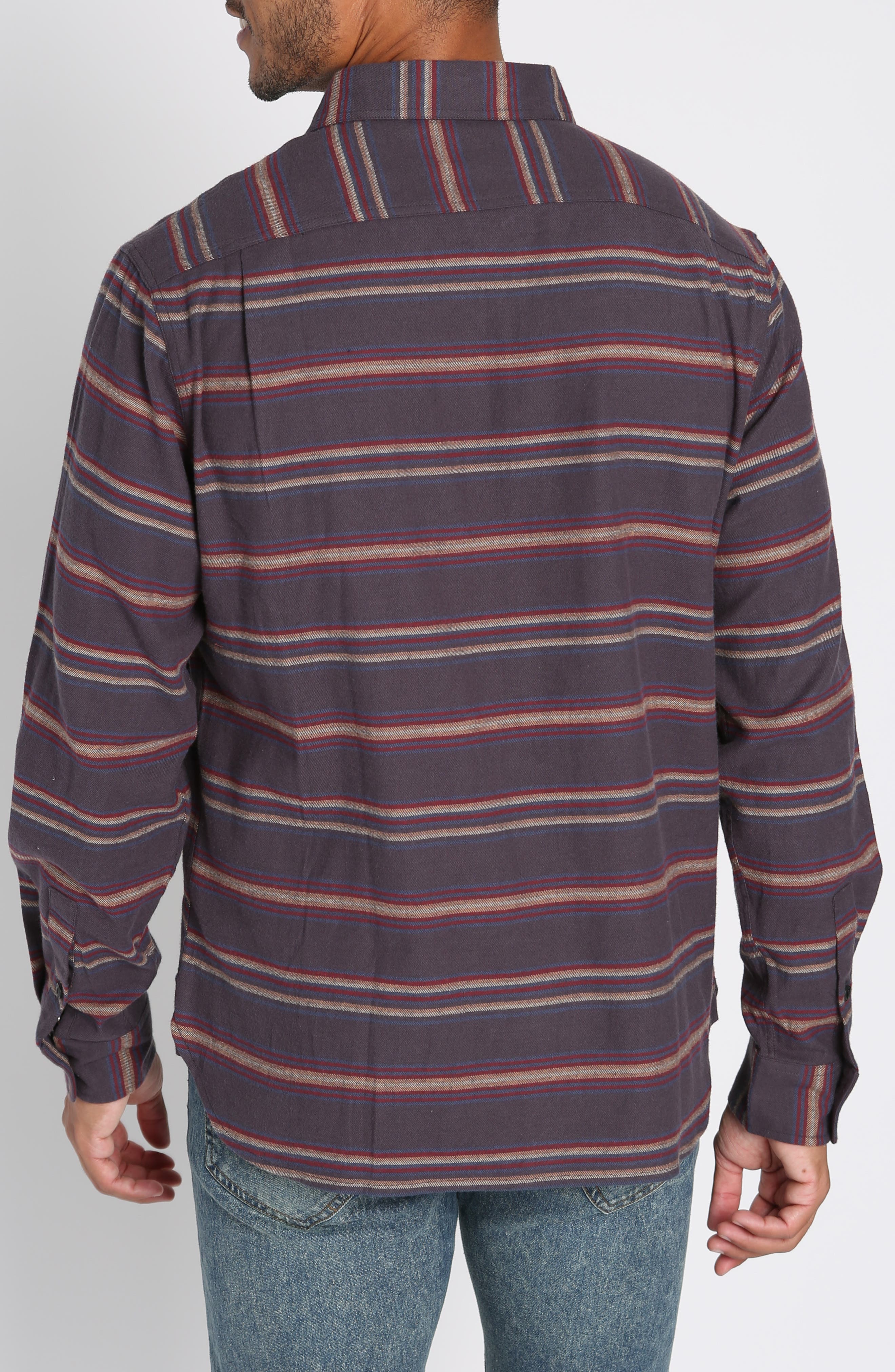 Stripe Flannel Button-Up Shirt - image 2