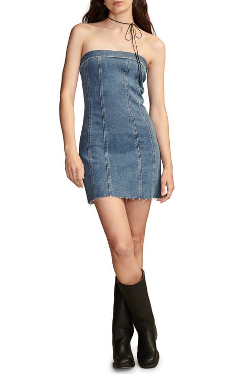 Strapless Corset Denim Minidress
