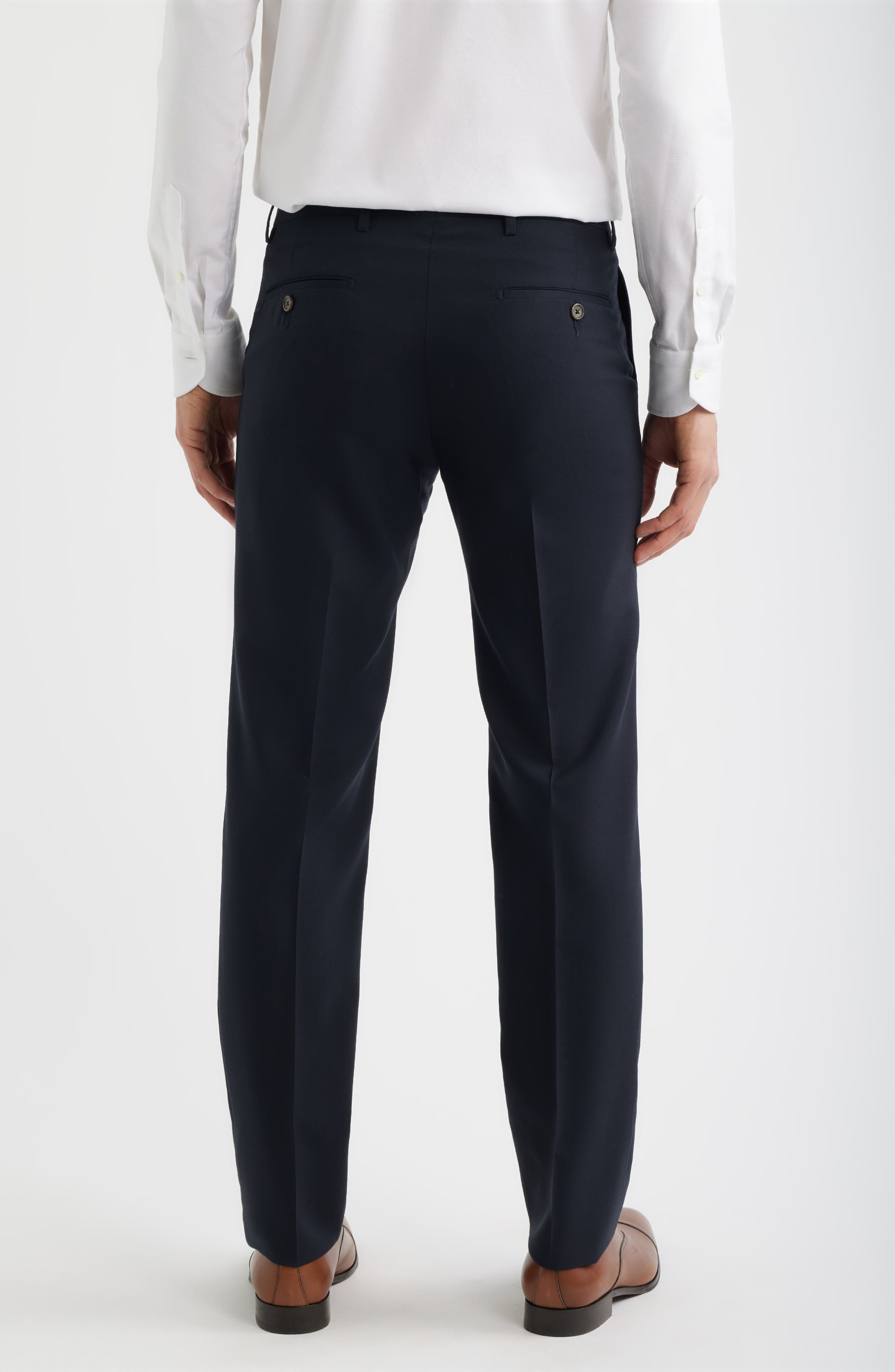Flat Front Tropical Weight Wool Dress Pants - image 2