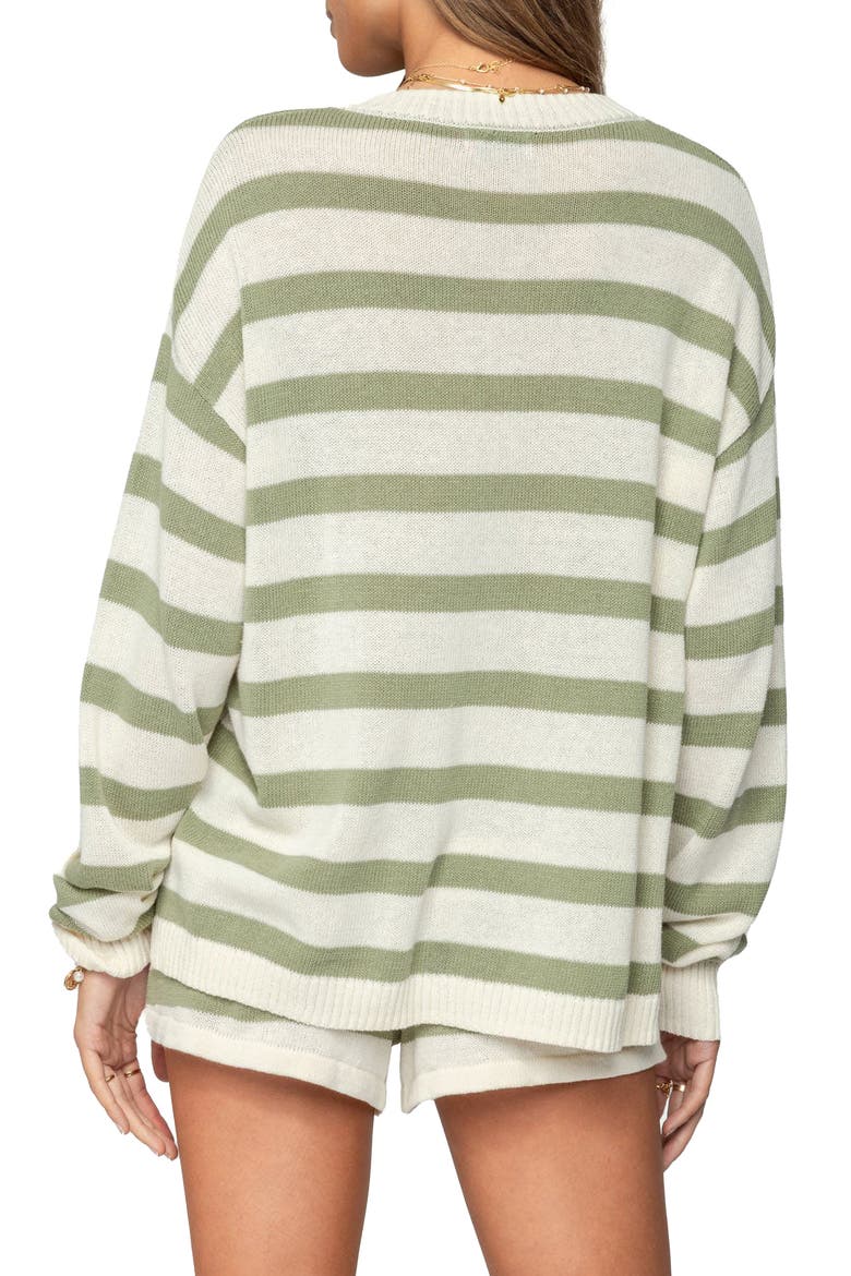 Amaris Stripe Oversize Sweater, Alternate, color, OLIVE