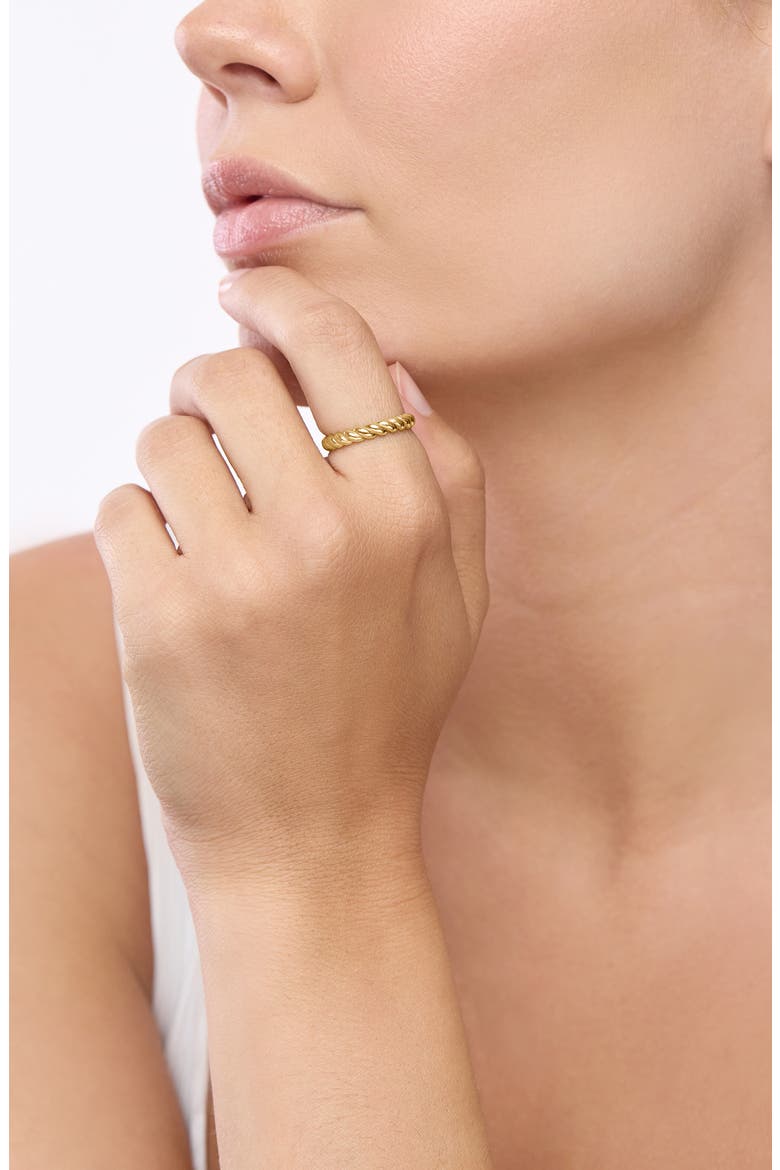 14k Gold Stackable Ring, Alternate, color, 14KY