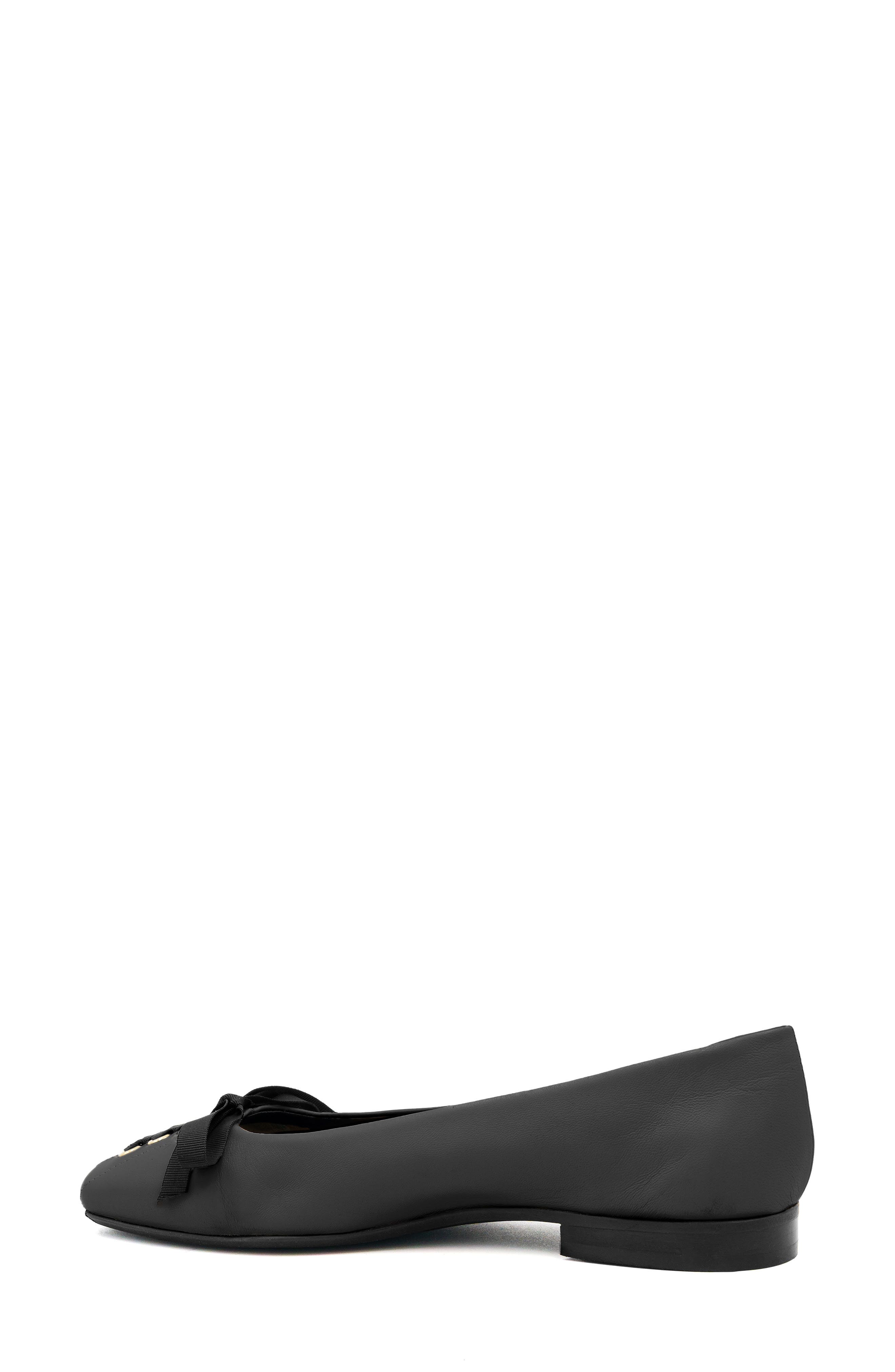 Giacomino Leather Flat, Alternate, color, BLACK