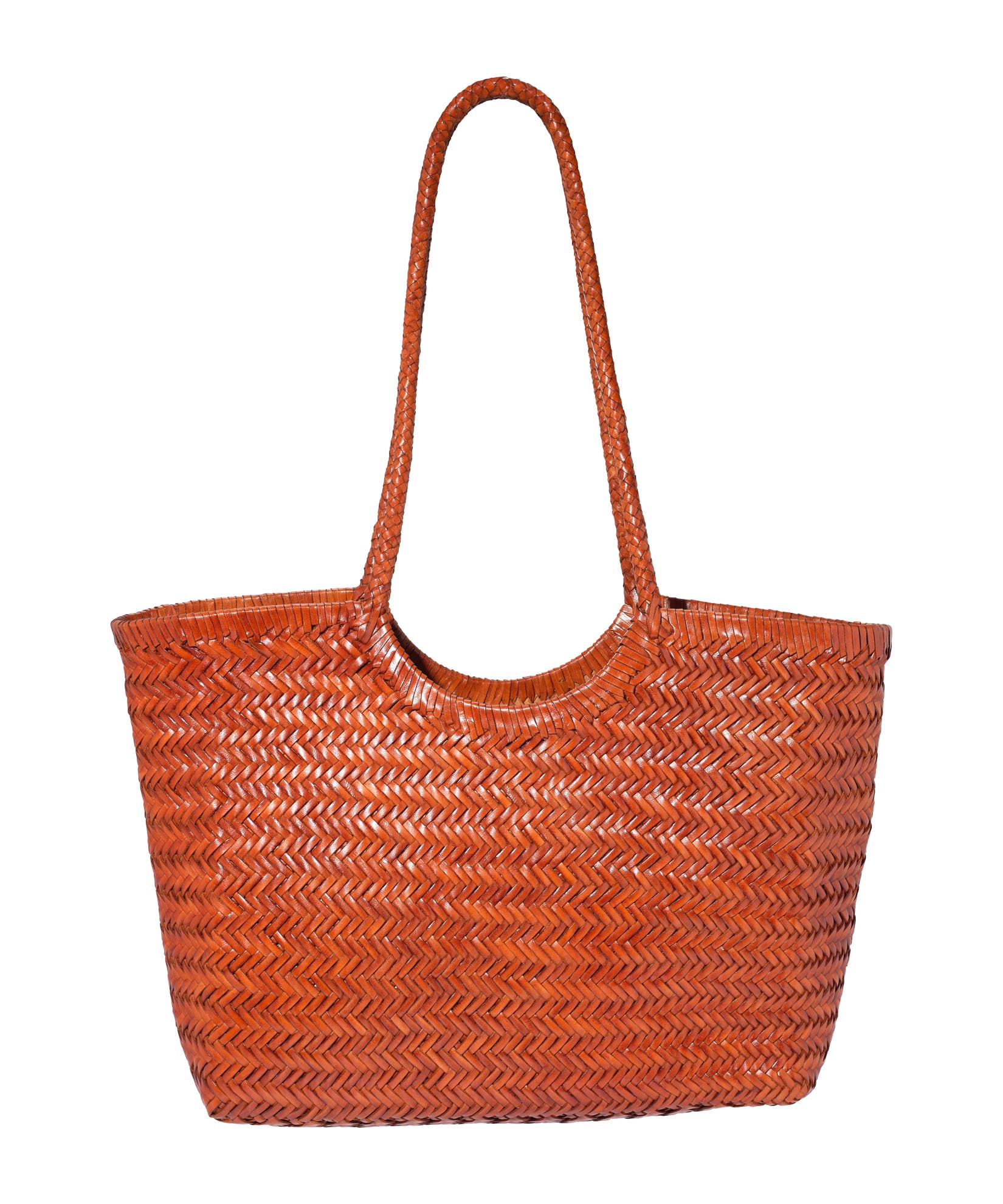 Leather Woven Tote, Alternate, color, Tan