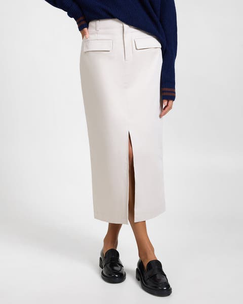 Front Slit Midi Skirt