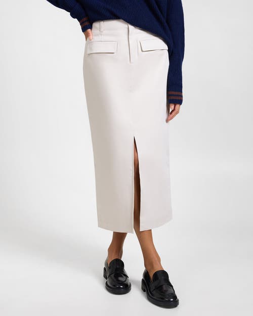 Onia Front Slit Midi Skirt In Gray