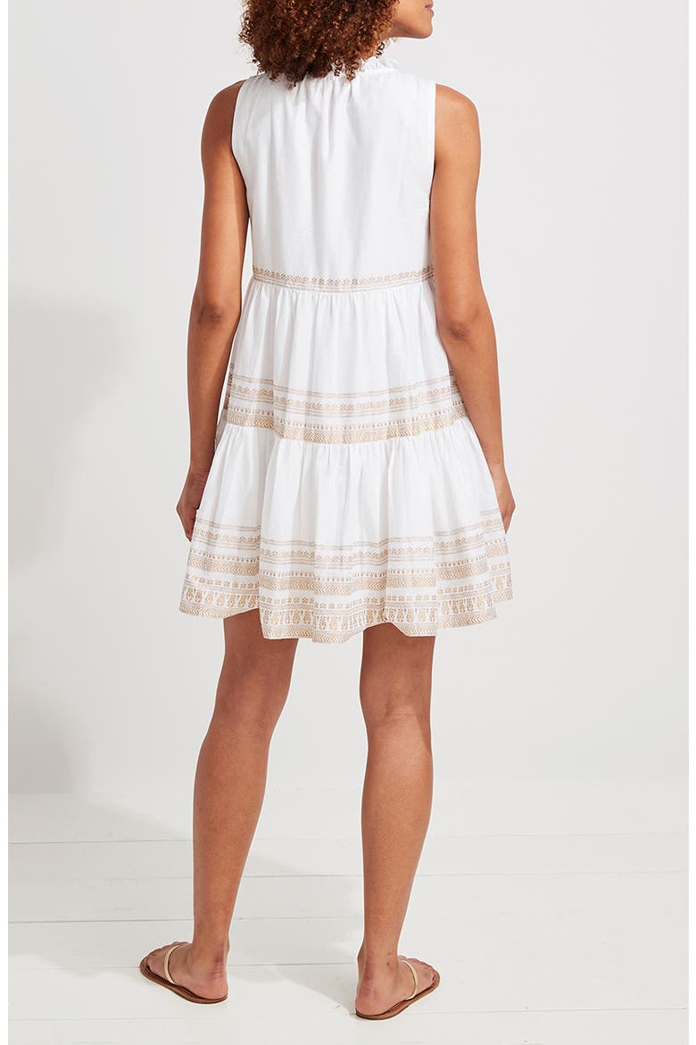 Sleeveless Tiered Minidress, Alternate, color, METALLIC WHITE CAP