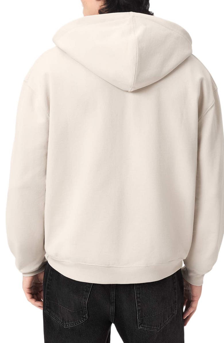 AllSaints Xander Cotton Zip-Up Hoodie, Alternate, color, Dusk White