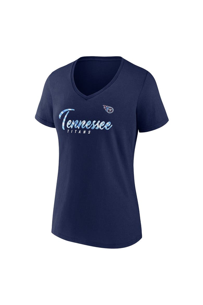 Women's Fanatics Branded Navy Tennessee Titans Shine Time V-Neck T-Shirt, Alternate, color, Navy