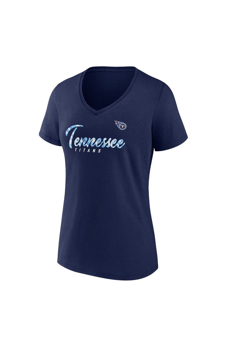 FANATICS Women's Fanatics Branded Navy Tennessee Titans Shine Time V-Neck T-Shirt, Alternate, color, Navy