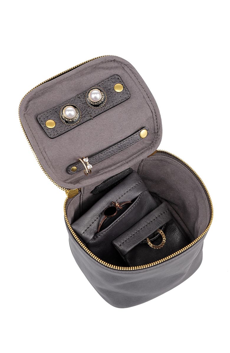 OLD TREND Celosia Genuine Leather Cube Jewelry Case, Alternate, color, Slate