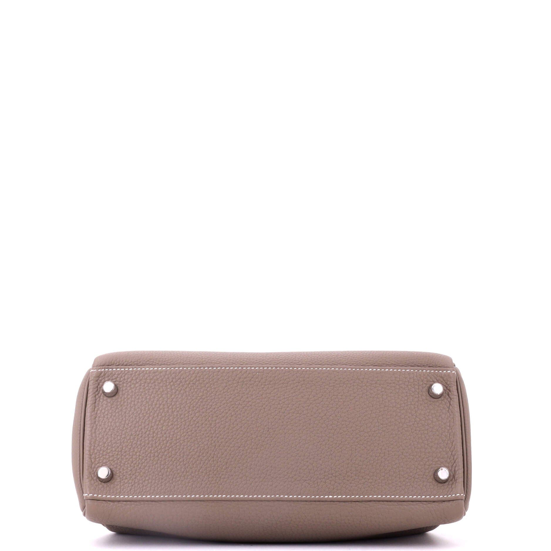 Pre-Owned Hermes Kelly Handbag Grey Togo with Palladium Hardware 28, Alternate, color, Etoupe