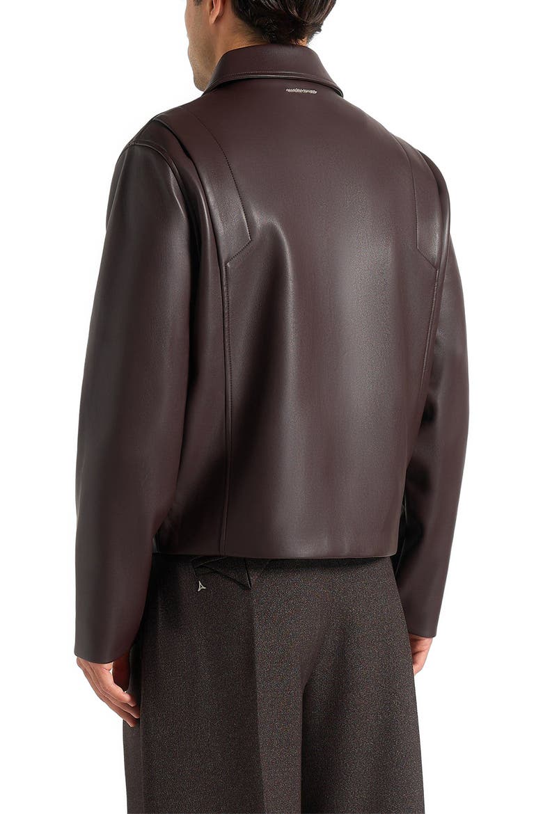 Yves Minimal Leather Jacket, Alternate, color, Dark Brown