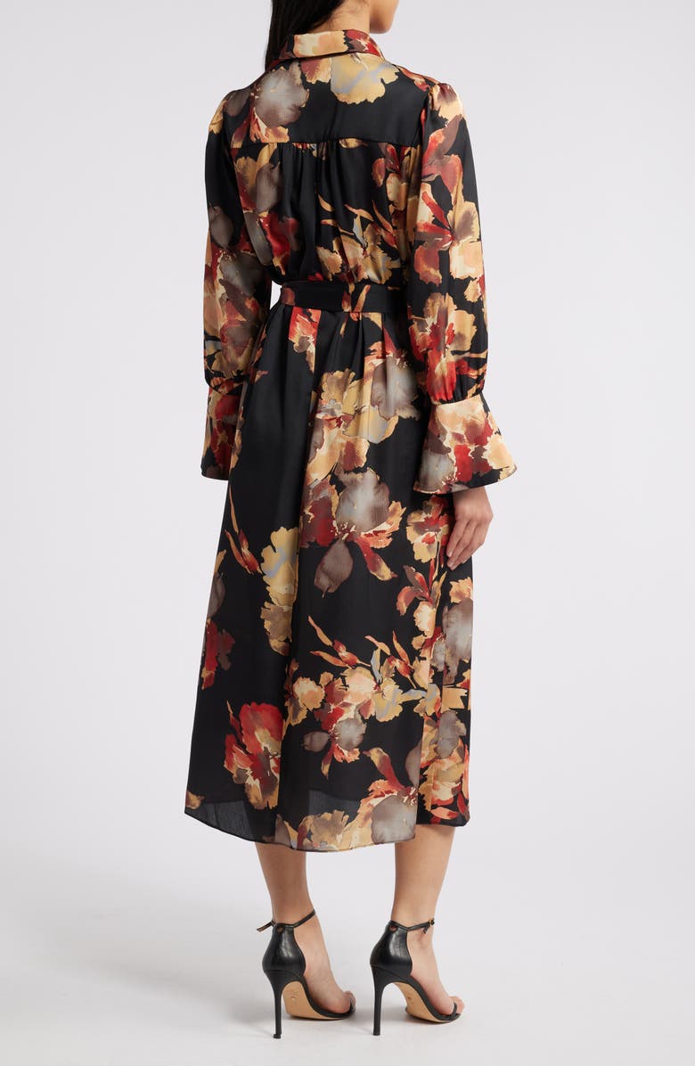 Julia Jordan Floral Long Sleeve Midi Shirtdress, Alternate, color,
