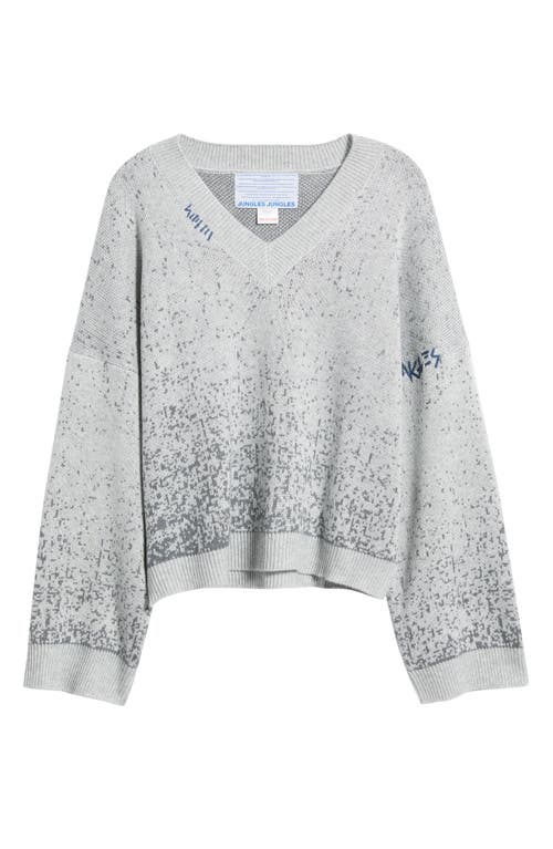 Jungles Gradient Boxy V-neck Sweater In Gray