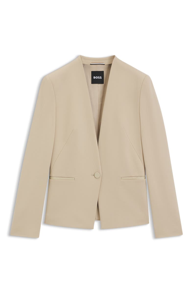 BOSS Jemma Collarless Jacket, Alternate, color, Pumice