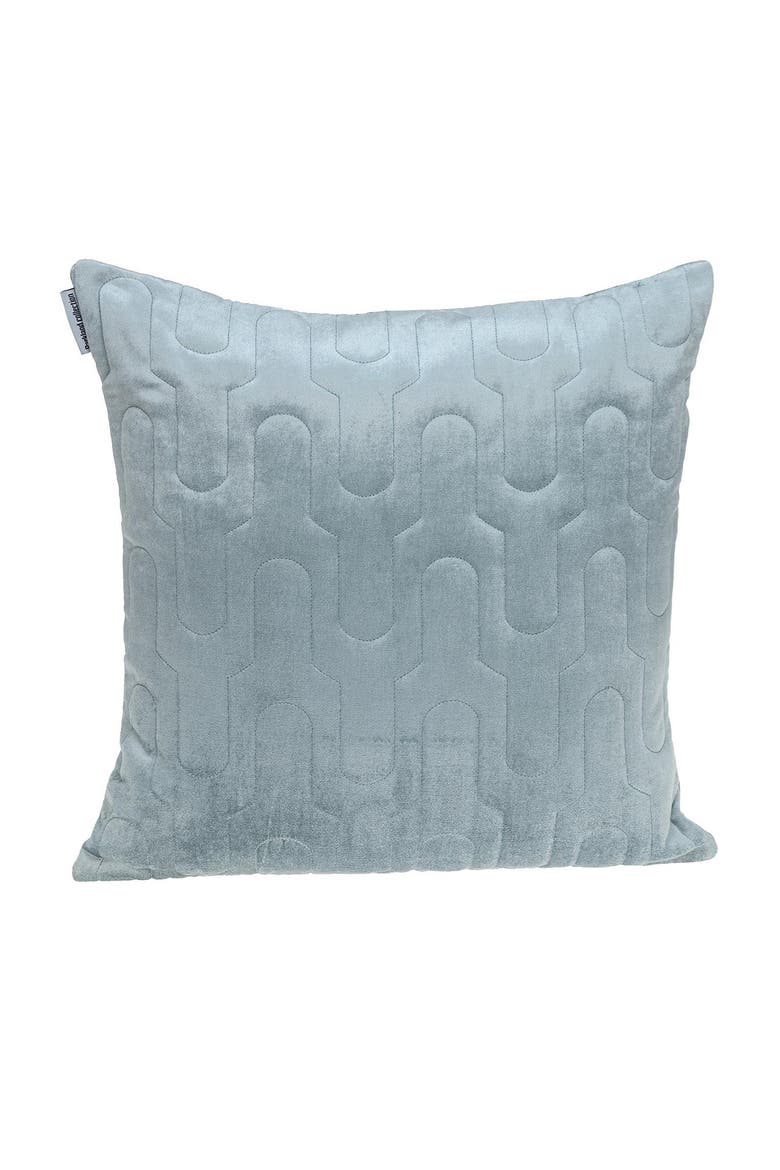 Basil Quilted Velvet Throw Pillow, Main, color, GRAY